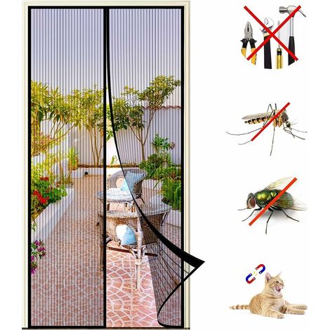 Magnetischer Fensterschutz 130 X 220 Cm – 1 Mm Verschlüsseltes Polyestergewebe – Montage Ohne Bohren – Automatisches Schließen