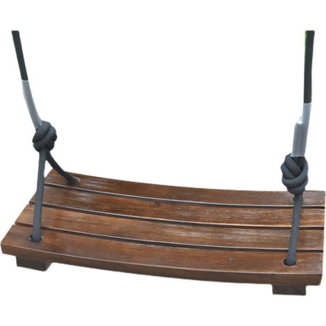 Massivholzschaukel Für Erwachsene Und Kinder – Gebogener Sitz 20 X 43 Cm – Verstellbares Seil 150–210 Cm – Wetterbeständig – Maximales Gewicht 200 Kg