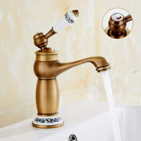 Retro-badezimmer-wasserhahn, Einhebel-waschtischarmatur, Messing-keramik-waschbecken, Retro-waschtischmischer, Heißes Und Kaltes Wasser Für Küche, Badezimmer, Waschbecken Und Waschbecken