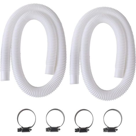 Schwimmbadschlauch, 2 Stück 32 Mm Oberirdischer Poolschlauch, 150 Cm/59 Zoll Poolpumpenschlauch Für Intex 330 Gph, 530 Gph Und 1000 Gph