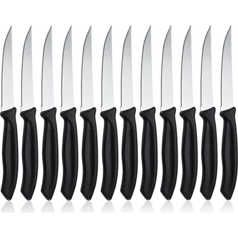 Set Mit 12 Tafelmessern Mit Gezackter Klinge, Frühstücksmesserset Aus Edelstahl, Steakmesserset Für Zuhause Und Restaurant, Maschinenwaschbar