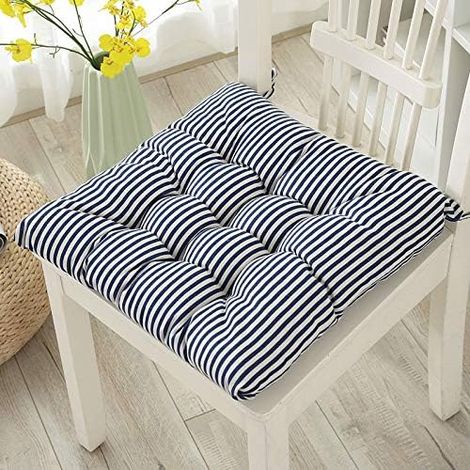 Set Mit 2 Stuhlpolstern, Stuhlpolster Mit Geometrischem Druck, Stuhlkissen Für Den Innenbereich, Waschbare Stuhlkissen, Stuhlüberzugskissen Für Den Außenbereich (streifen, 50 X 50 Cm)