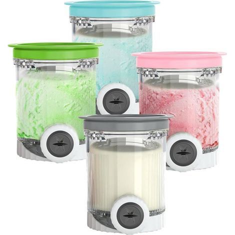Set Mit 4 Eisgläsern, Kompatibel Mit Ninja Nc700 Nc701 – Ninja Creami Swirl Pint-behälter Und Deckel – Bpa-frei
