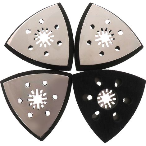 Set Mit 4 Dreieckigen Schleifplatten Mit 6 Löchern, 93 Mm, Dreieckiges Schleifpad, Zubehör Für Holz, Harte Kunststoffe, Metalle, Schleifen Oder Polieren