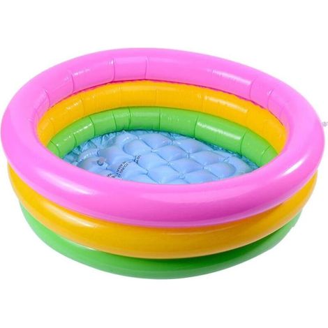 Spielzeugbecken, Faltbare Aufblasbare Badewanne Mit Drei Ringen In Regenbogenfarben Für Babys, Wasserdichtes Spielhaus, Sandtisch, Angelspielzeug, Duschbadewanne Für Kinder Und Kleinkinder (60 Cm)