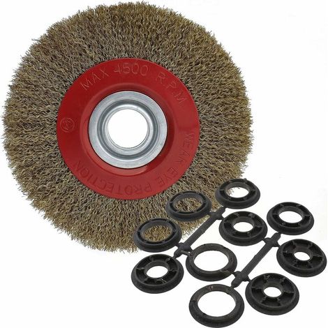 Stahlrundbürste 125 Mm/150 Mm/200 Mm – 0,3 Mm Borsten Aus Gehärtetem Stahl – Zum Reinigen, Entgraten Und Polieren Von Metallen