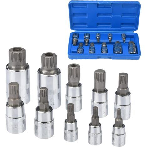 Steckschlüsselsatz, 10-teilig, Mehrfach-steckschlüsselsatz M4 / M5 / M6 / M8 / M9 / M10 / M12 / M14 / M16 / M18, Torx-stecker