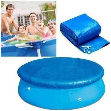 Teichschutzplane/poolabdeckung 183 Cm Durchmesser Mit Seilbefestigungen, Robuste Plane, Staubdicht Und Winddicht Für Runde Oberirdische Schwimmbäder