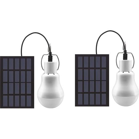 Tragbare Solarbetriebene Led-lampe, Usb-ladelaterne, Lampenstrahler, Für Den Innenbereich, Büro, Küche, Lesen Mit Solarpanel Für Outdoor, Wandern, Camping, Zelt, Angeln, Beleuchtung (2 Stück)