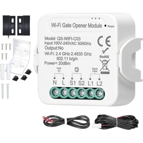 Tuya Wifi Smart Garagentoröffner Mit Mobiler App Und Sprachsteuerung, Kompatibel Mit Google Home.