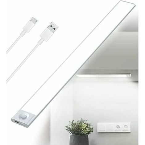 Usb-aufladbarer Led-streifen 40 Cm Dimmbares Dreifarbiges Licht Pir-bewegungsmelder Akkulaufzeit Bis Zu 15 Stunden – 2500 Mah