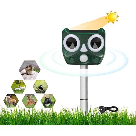 Ultraschall-katzenvertreiber, Hundevertreiber, Solarladung, Usb-aufladung, Verhindert Hunde Und Katzen, Vögel, Für Gärten, Felder