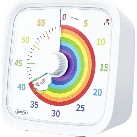Visueller Regenbogen-timer Mit Schutzhülle, Regenbogen-timer Für Kinder, 60-minuten-countdown-timer