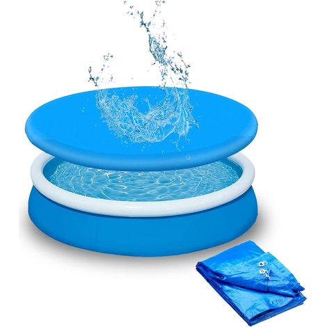 [french Days]poolabdeckung, Runde Poolabdeckung, Schutzhülle Für Schwimmbad Mit Metallring Und Kordelzug, Schützt Vor Regen Und Schadstoffen – Durchmesser: 210 Cm