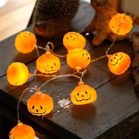3m Halloween-lichtgirlande, 20 Led Orange Halloween-girlande, Halloween-kürbis-licht, Outdoor-halloween-dekoration[h5098]