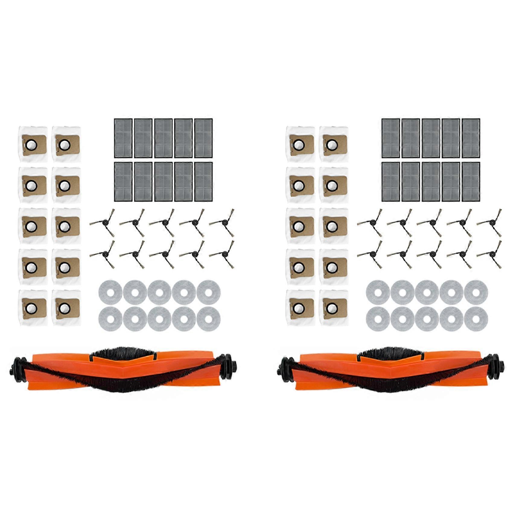 Lot De 2 Pièces Détachées Pour Aspirateur Xiaomi Mijia M40 D110cn : Brosse Principale Tricut, Rouleau Principal, Brosse Latérale, Filtre Hepa, Lingette De Nettoyage Et Sacs À Poussière.