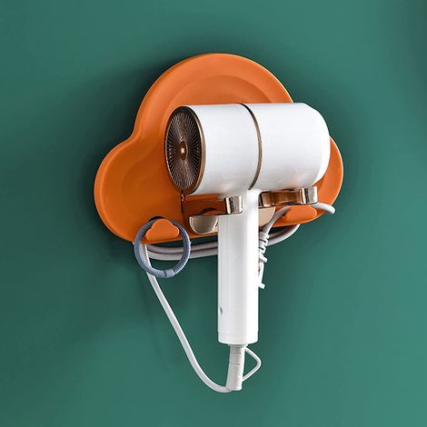 Haartrocknerhalter, Faltbarer Haartrocknerhalter Zur Wandmontage, Ständer Ohne Sockel, Zur Aufbewahrung Von Haartrockner Und Glätteisen (orange)