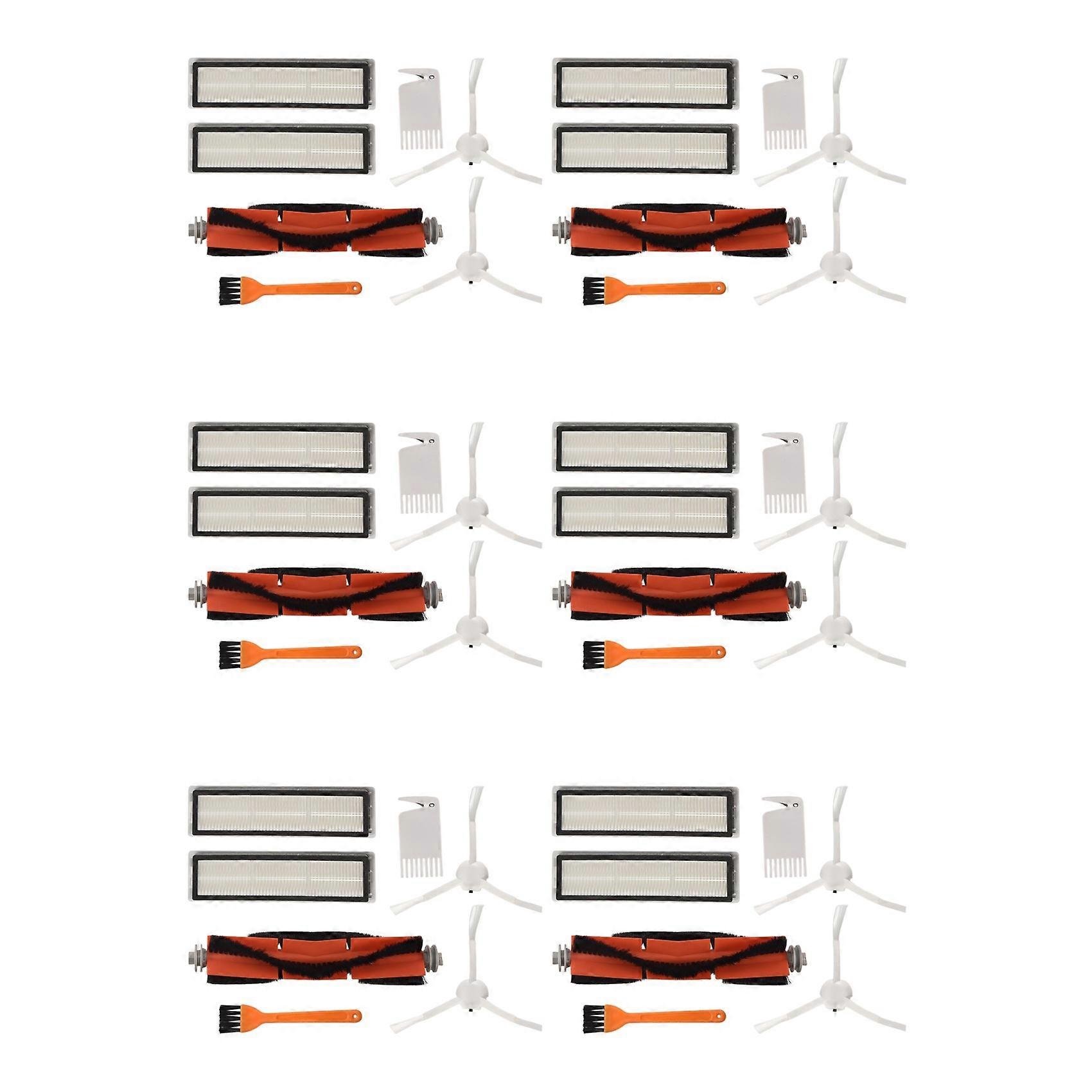 Lot De 6 Accessoires De Rechange Pour Aspirateur Robot Dreame D9 : Brosse Principale, Brosse Latérale Et Filtre Hepa.