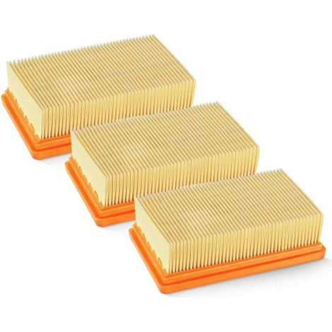Staubsauger-zubehör, 3-teiliger Ersatz-flachfaltenfilter Für Karcher, Flachfilter, Staubsaugerfilter, Mv4 Mv5 Mv6 Wd4 Wd5 Wd6, Wd4p Wd5p Wd6p, Nass-trocken-staubsauger – Ersetzt 2.863-005.0