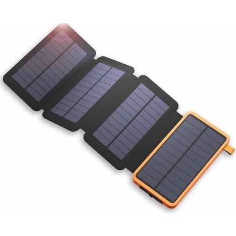 Ymyny Solar-ladegerät, 25.000 Mah, Tragbarer Externer Akku Mit 4 Panels, Wasserdichte Powerbank Mit 2 Usb, Outdoor-camping Für Telefon-tablets