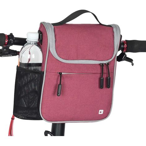 1 Packung Mit 1 Wasserdichten Fahrradlenkertasche Mit Regenschutz Und Schultergurt Zum Radfahren. (rosa)