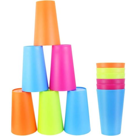 12 Stück Kunststoffbecher, 260 Ml, Zahnbürstenglas, 4 Verschiedene Farben, Tragbar, Wiederverwendbar, Für Trinkwasser, Grillen, Geburtstag, Camping, Zuhause, Kind, Whisky