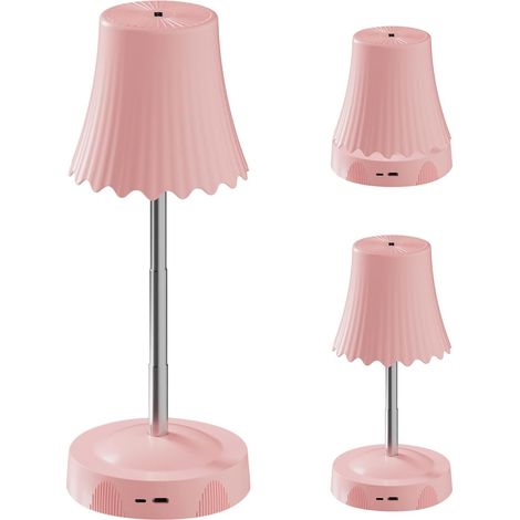 Wiederaufladbare, Höhenverstellbare Tischlampe Mit Gestensensor – Intelligentes Umgebungslicht Für Schlafzimmer, Wohnzimmer, Restaurant Oder Badezimmer, Pink