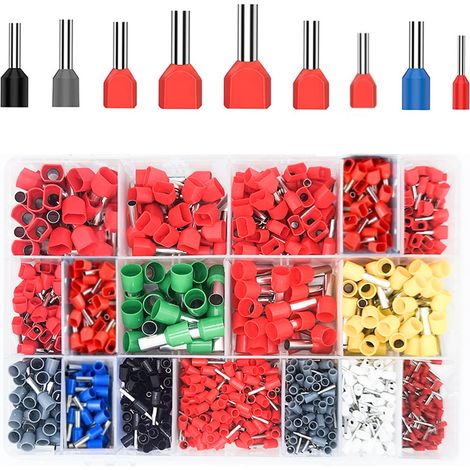 1200 Stück Kabelhülsen, 0,5–16 Mm² Klemmen Und Kits, Doppelt Isolierte Kabelhülsen, Crimp-aderendhülsen, Steckverbinder Für Drahtverbindungen, Elektrikerzangen