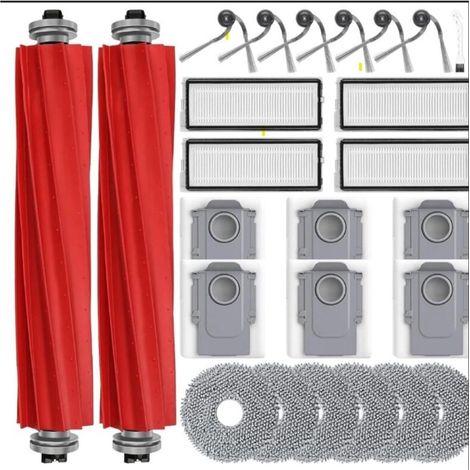 26 Ersatzzubehörteile Für Roborock Qv 35a / Qv 35s / Qr 798 / Qr 598 Roboterstaubsauger: 6 Staubbeutel, 6 Mopps, 6 Seitenbürsten, 4 Hepa-filter Und 2 Hauptbürsten.