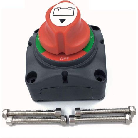 1-2-both 200/1250a Batterieschalter - Marine-trennschalter, Dc 12-48v, Ideal Für Boote, Kleine Yachten Und Wohnmobile (rotes Set Mit 4 Ersatzschlüsseln)