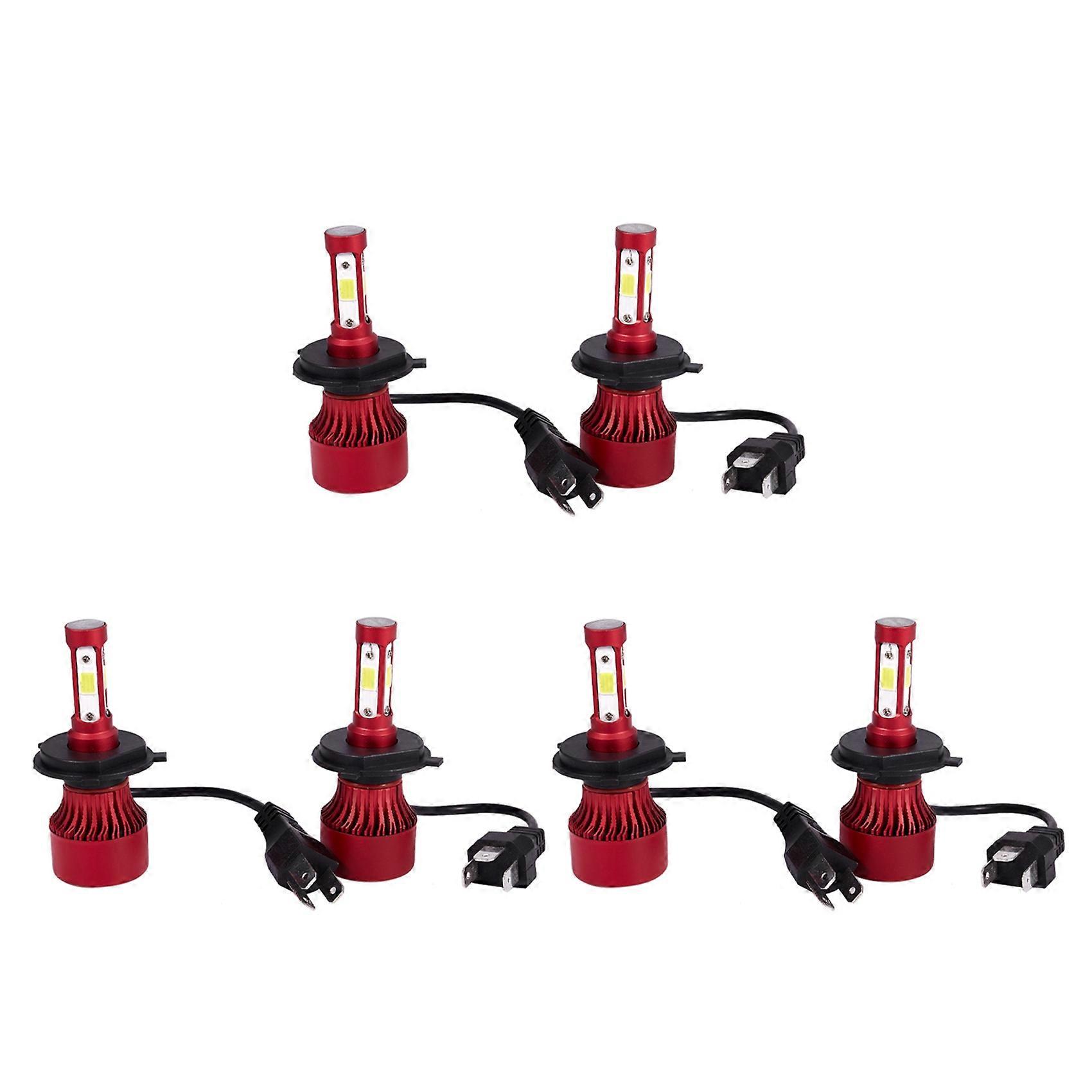 Kit De 6 Ampoules Led H4 Hb2 9003 2200 W 330 000 Lm Pour Phares Avant (feux De Croisement/route), 6000 K.
