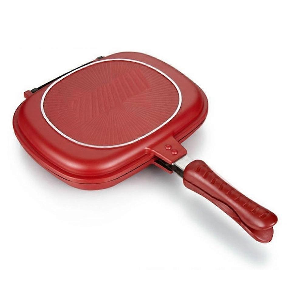 Poêle Carrée Double Face Antiadhésive, Idéale Pour La Cuisine, Les Crêpes, Les Omelettes Et Les Sandwichs, Pour Une Utilisation Intérieure Et Extérieure, 28 Cm