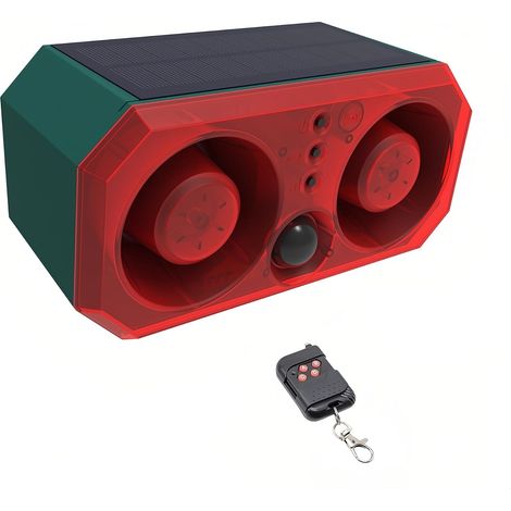 Outdoor-bewegungsmelder, Doppelhorn-alarm, Wasserdicht, Große Leistung, Mit Bewegungsmelder, Infrarotlicht, Blinkendes Rotes Licht, Tiervertreiber, Verteidiger