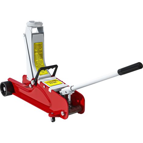 Wagenheber, Höhe 8-38 Cm, Tragkraft 2,5 Tonnen, Stahl, Auf Rädern, Rot