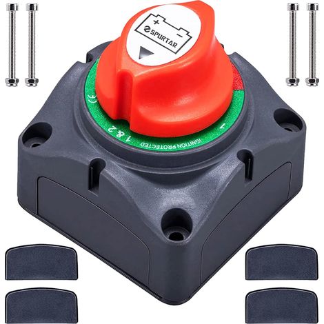 1-2-beide-aus Hauptbatterieschalter - Spurtar 275a Wasserdichter Batterietrennschalter, Kompatibel Mit 12v/24v/48v, Ideal Für Boot, Motorrad, Yacht, Auto, Marine Und Wohnwagen(1)
