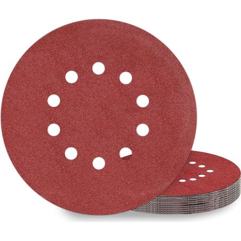 [french Days] Schleifscheiben 225 Mm, 10 Stück, Körnung P120, 10 Löcher, Schleifscheiben 225 Mm, Rundes Schleifpapier Für Schleifer