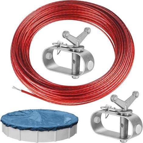 2 Stück Poolabdeckungsspanner, 40 M Kabelspanner, Wäscheleine Für Den Außenbereich, Metallkabelspanner, Poolseilspanner, Ratschenspannseil Für Poolabdeckung, Wäscheleine