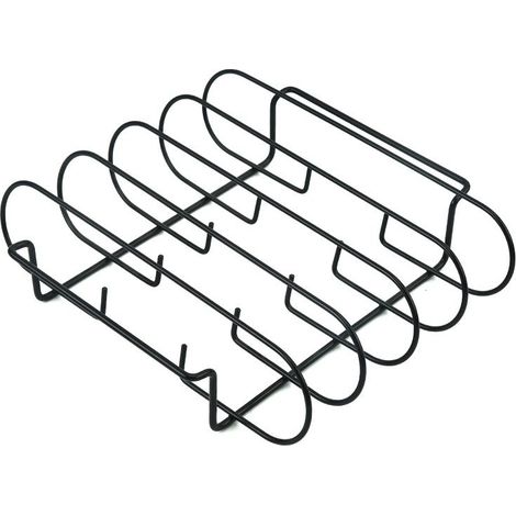 (schwarz)bbq Rib Rack, Bbq Rib Rack Support, Metall Barbecue Rib Rack, Grillen Räuchern Rib Rack, Brilling Chicken Rack, Zum Grillen Von Steaks, Spare Ribs, Gegrilltem Hähnchen