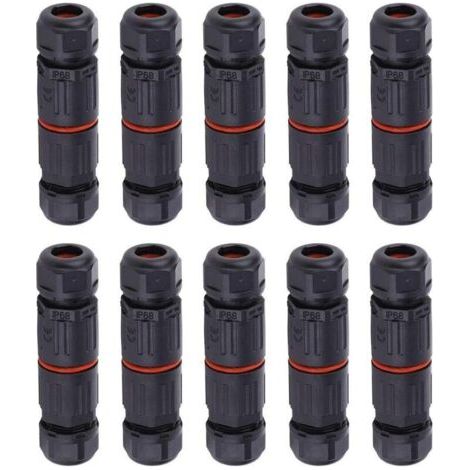 10 Stück Ip68 Wasserdichter Elektrischer Kabelstecker, 3-polige Wasserdichte Steckverbinder Für Den Außenbereich, Wasserdichter Kabelverbinder