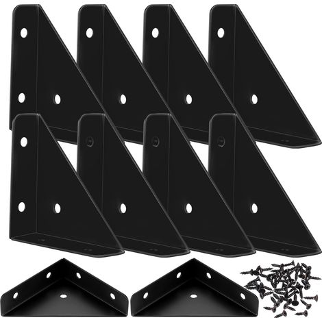 10 Stück Universal-eckverbinder, Eckwinkel, Dreieckige Eckwinkel Aus Schwarzem Metall, Holzmöbelverbinder, Für Die Verbindung Von Möbeln, Schränken, Stühlen, Tischen