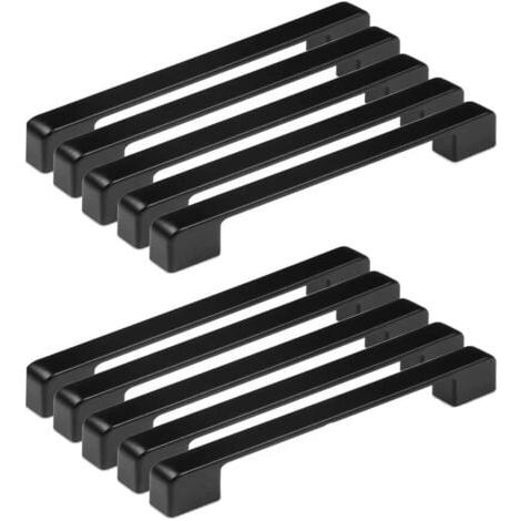 10 Stück Schwarzer Küchenmöbelgriff, Möbelgriff Mit 192 Mm Achsabstand, Moderner Quadratischer Schranktürgriff Für Schubladen, Schränke, Schränke, Schreibtische