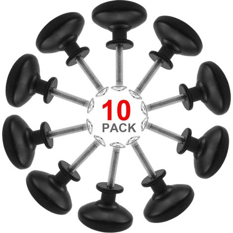 10 Stück Schwarzer Schubladen-türgriff, 30 Mm Möbelknopf, Einzelnes Rundes Loch, Schubladenknöpfe, Türknöpfe, Möbelgriffe Für Schrank, Kleiderschrank, Küche, Kinderzimmer