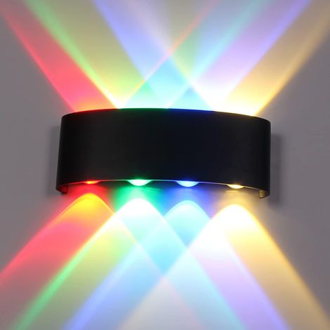 10-w-led-wandleuchten Für Den Innen- Und Außenbereich, Ip65 Wasserdicht, Doppelte Rgb-spot-wandleuchte, Aluminium-terrassenleuchten, Moderne Und Einfache, Farbenfrohe Lichter