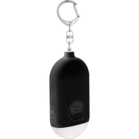 130 Db Anti-gag-personenalarm Mit Schlüsselanhänger, Wiederaufladbarer Taschenalarm Mit Led-taschenlampe Für Frauen, Kinder Und Ältere Menschen (schwarz)