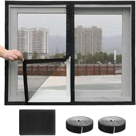 140x160cm Moskitonetz-fensterschutz, Insektenschutznetz, Aufrollbares Moskitonetz-fenster, Moskitonetz Für Fenster, Schneidbares Moskitonetz-tuch, Mit Selbstklebenden Klebebandrollen