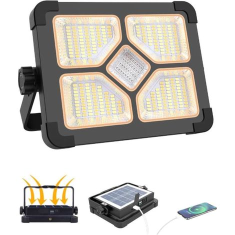 150 W Wiederaufladbarer Led-flutlicht Mit Fernbedienung, Tragbarer Baustellen-led-flutlicht 15000 Mah Akku, Arbeitslampe 5 Modi/296 Led-perlen/powerbank Für Garage, Camping, Outdoor [energieklasse