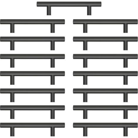 15er-set Küchenmöbelgriff, Edelstahl-möbelgriff, Schwarzer Küchentürgriff 96 Mm Achsabstand, Für Schubladenschrank (mit Schrauben)