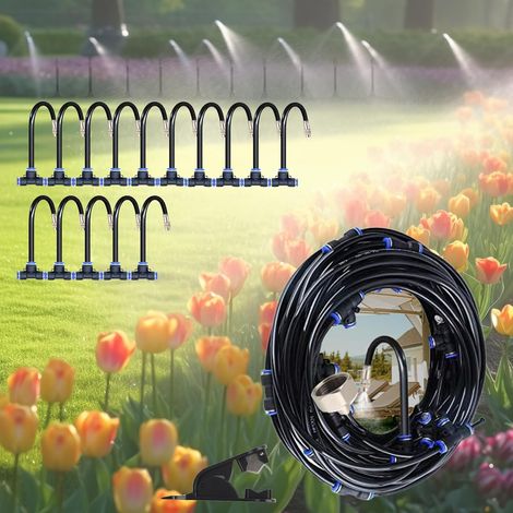 15m-nebelset, 360°-kühlsystem, Verstellbare Düsen, Für Garten, Terrasse, Jalousien