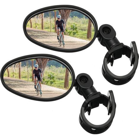 2 Fahrradspiegel, 360° Verstellbar, Schwenkbar, Lenkerspiegel, Mit Konvexem Spiegel, Kompatibel Mit Rennrädern Und Mountainbikes.