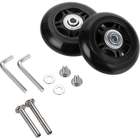 2 Stück Kofferrollen Ersatzräder Lagerreparatur Für Gepäckkoffer 7024 Mm, Schwarz